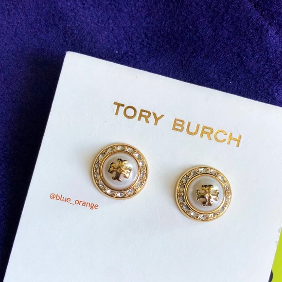 Tory Burch Jewelry - ✨NEW TORY BURCH✨CRYSTALS PEARL STUD EARRINGS